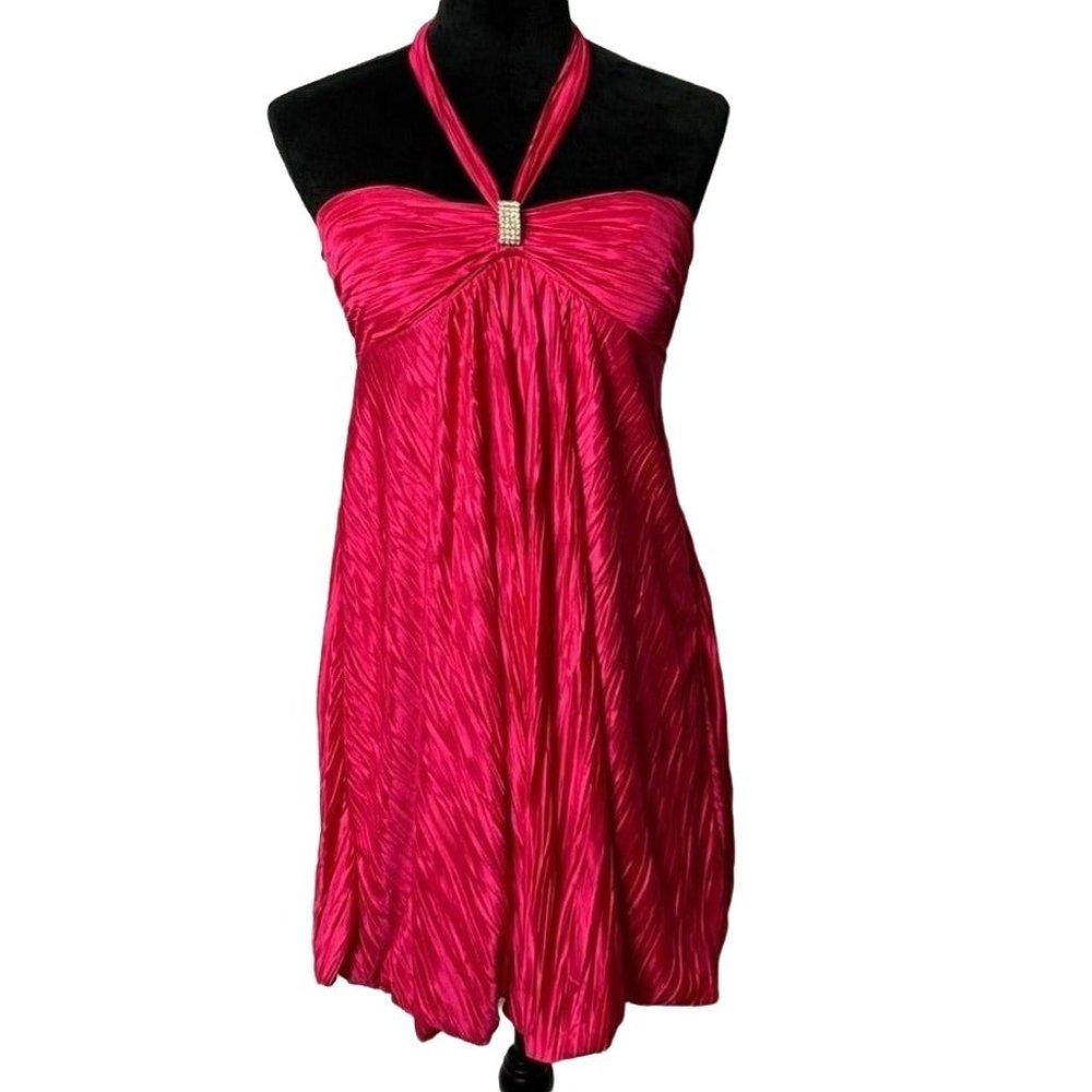 I.N. San Francisco Juniors Sleeveless Dress Size 13 Halter Crush Velvet Cocktail